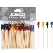 Frilled Assorted Color Toothpicks 100 ct.