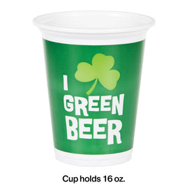 Green Beer Plastic Tumbler 8 ct.