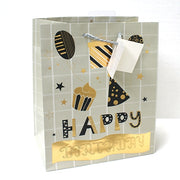 Medium Happy Birthday Matte w/ Gold Embossing Gift Bag