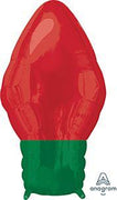 22" RED Christmas Light Bulb Shape Foil Balloon