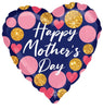 28" HAPPY MOTHER'S DAY NAVY AND GLITTER DOTS JUMBO FOIL BALLOON