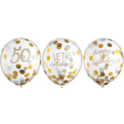 Golden Age Birthday 50th Latex Confetti Balloon