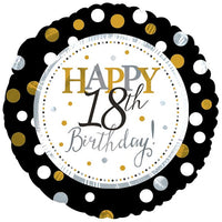 18" Silver and Gold Birthday Foil Balloon-Milestone