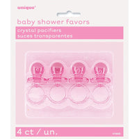 Pink Crystal Pacifier Favors 2  4ct"