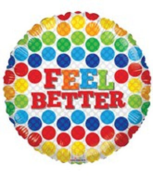 18" Feel Better Colorful Dots Foil Balloon