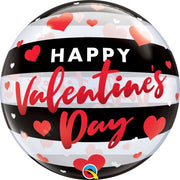 22" Valentines Black Stripe Bubble