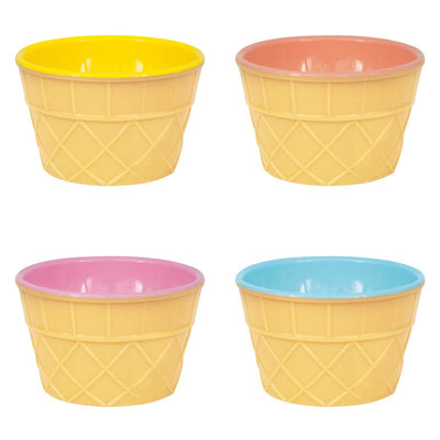 Pastel Ice Cream Plastic Bowl Set  4pc