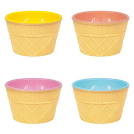 Pastel Ice Cream Plastic Bowl Set  4pc