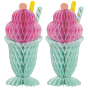 Pastel Ice Cream Sundae 11 Honeycomb Centerpiece Decorations  2ct"