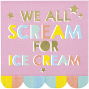 Pastel Ice Cream Fringe Luncheon Napkins  16ct - Foil Stamping