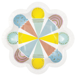Pastel Ice Cream Shaped 8.25 Plates  8ct - Foil Stamping"