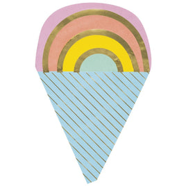 Pastel Ice Cream Shaped Luncheon Napkins  16ct - Foil Stamping