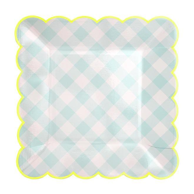 Blue Gingham Lunch Plates  12 ct. 