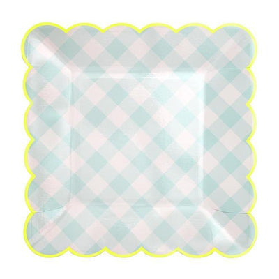 Blue Gingham Lunch Plates  12 ct. 