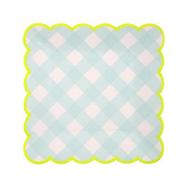Blue Gingham Dessert Plates 12 ct. 