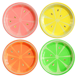 Neon Citrus Dessert Plates 8 ct. 