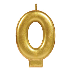 Numeral #0 Metallic Candle - Gold