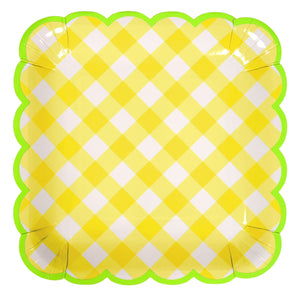 Yellow Gingham Lunch Plates 12 ct. 