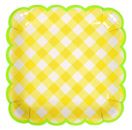 Yellow Gingham Lunch Plates 12 ct.
