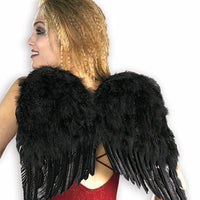 DELUXE BLACK FEATHER WINGS