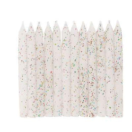 White and Glitter Spiral Birthday Candles 24ct