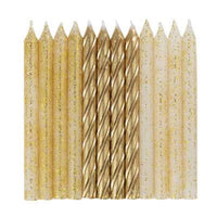 Glitter and Gold Spiral Birthday Candles - Assorted 24ct