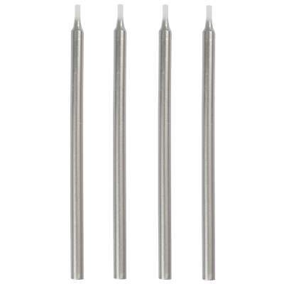 Silver Birthday Candles 5" 12ct