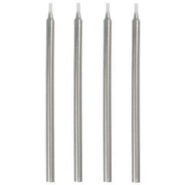 Silver Birthday Candles 5" 12ct