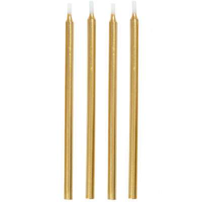 Gold Birthday Candles 5" 12ct
