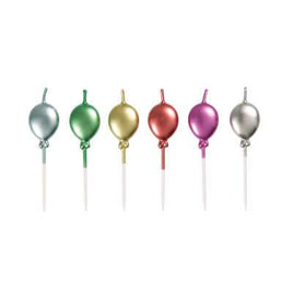 Metallic Balloon Pick Birthday Candles - Assorted 6ct