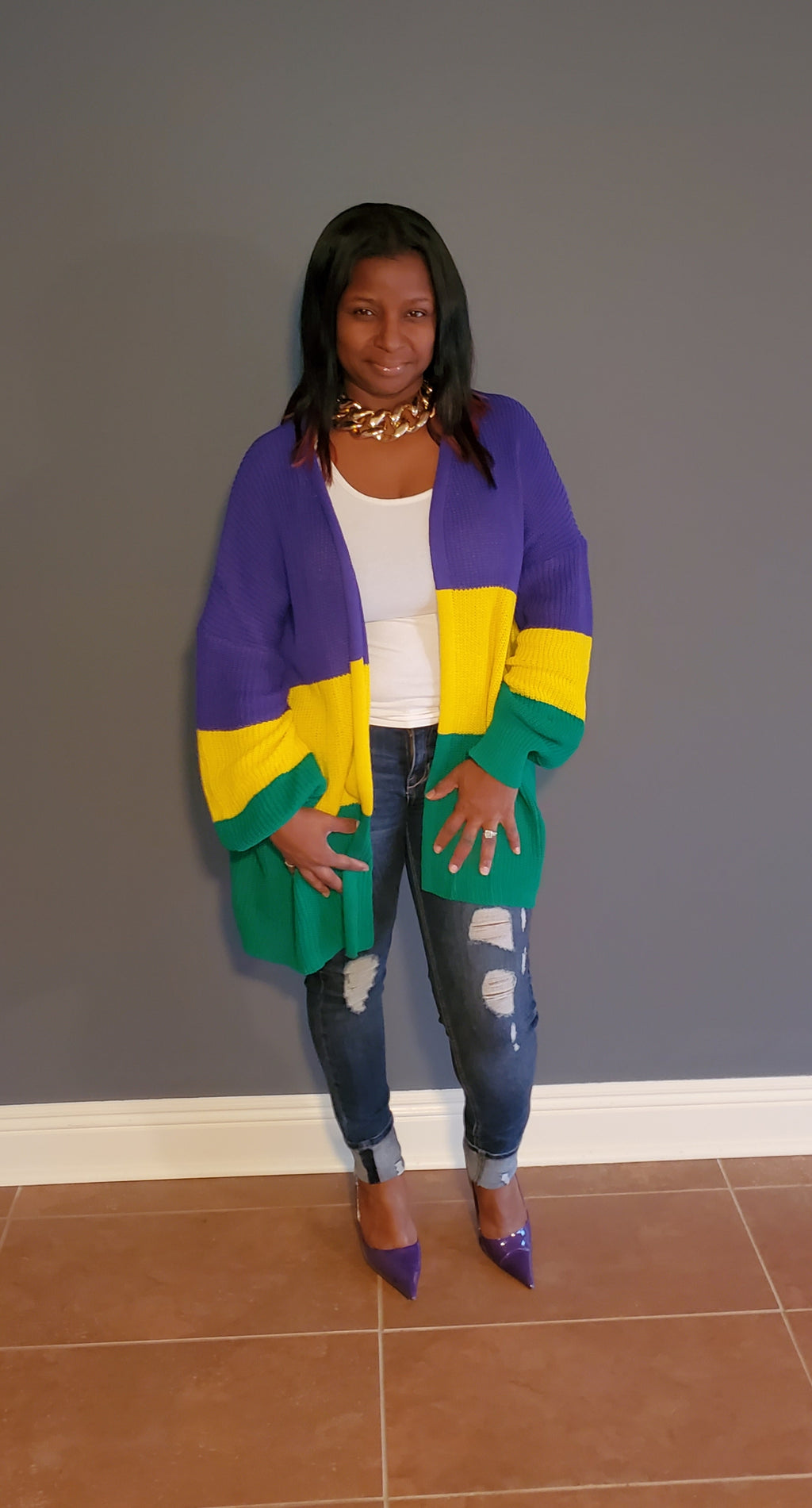 Mardi Gras Cardigan