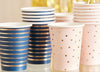 Gold Foiled Pink and Navy Mixed Cups