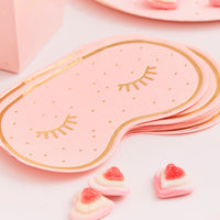 Gold Foiled and Pink Eye Mask Shaped Napkins