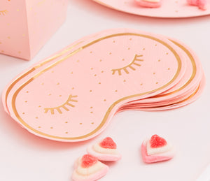 Gold Foiled and Pink Eye Mask Shaped Napkins