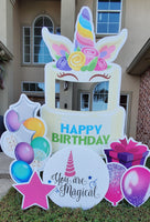 Unicorn Sweet 16 Happy Birthday - WEEKEND Yard Card Rental