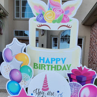 Unicorn Sweet 16 Happy Birthday - WEEKEND Yard Card Rental