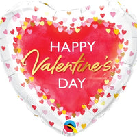 18" Valentine Watercolor Hearts Foil Balloon