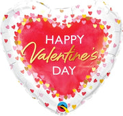 18" Valentine Watercolor Hearts Foil Balloon