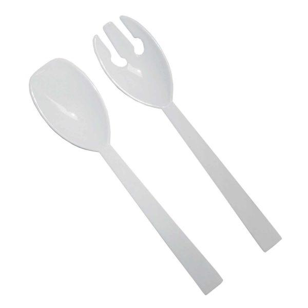 9.5" Serving Fork & Spoon Sets - White 12 Ct.