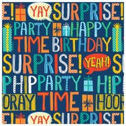 Happy Birthday Text Primary Colors Jumbo Gift Wrap