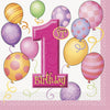 First Birthday Pink Luncheon Napkins 16 ct.