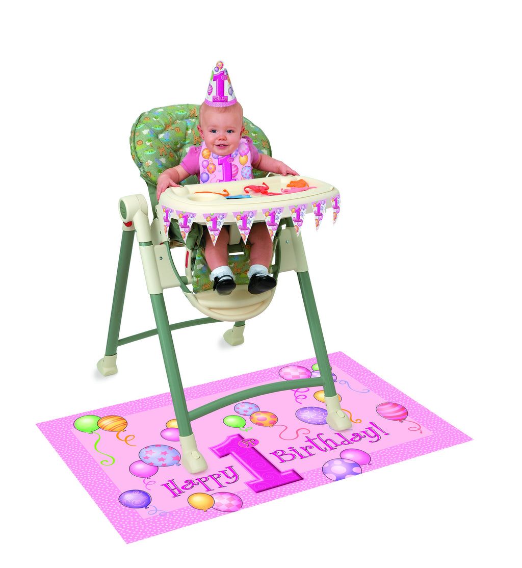 First Birthday Pink High Chair Decorating Kit
