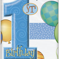 First Birthday Blue Tablecover 1 ct.