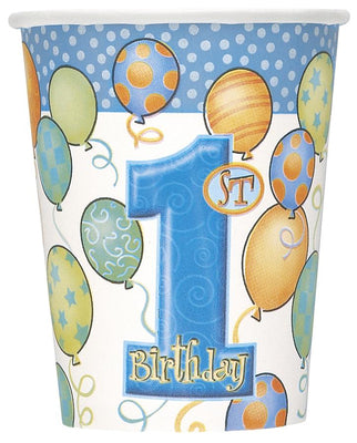 9 oz. First Birthday Blue Cups 8 ct 