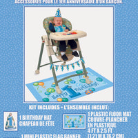 First Birthday Blue High Chair Decorating Kit