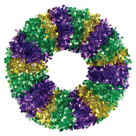 Mardi Gras Jumbo Tinsel Wreath