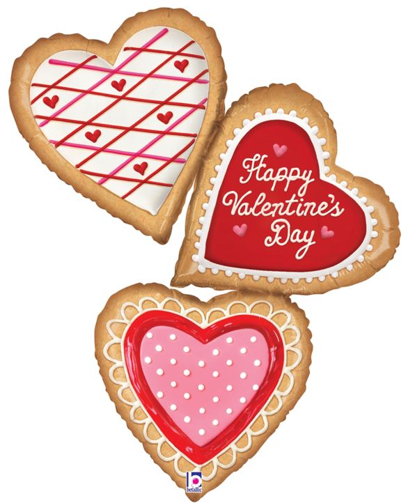 44" Valentines Cookie Shaped Foil Balloon
