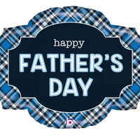 32" FATHER'S DAY PLAID FOIL BALLOON