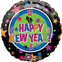 18" Happy New Year Clock