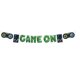 Gamer Birthday Game On" Mini Foil Balloon Banner Kit"